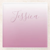 Elegantes Script & Editable Pink (beliebige Farbe) Glasuntersetzer (Vorderseite)