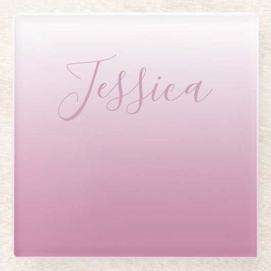 Elegantes Script & Editable Pink (beliebige Farbe) Glasuntersetzer (Vorderseite)