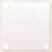 Elegantes Script & Editable Pink (beliebige Farbe) Glasuntersetzer (Rückseite)