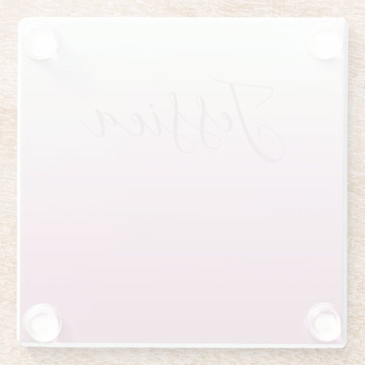 Elegantes Script & Editable Pink (beliebige Farbe) Glasuntersetzer (Rückseite)
