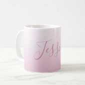 Elegantes Script & Editable Pink (beliebige Farbe) Kaffeetasse (Vorderseite Links)