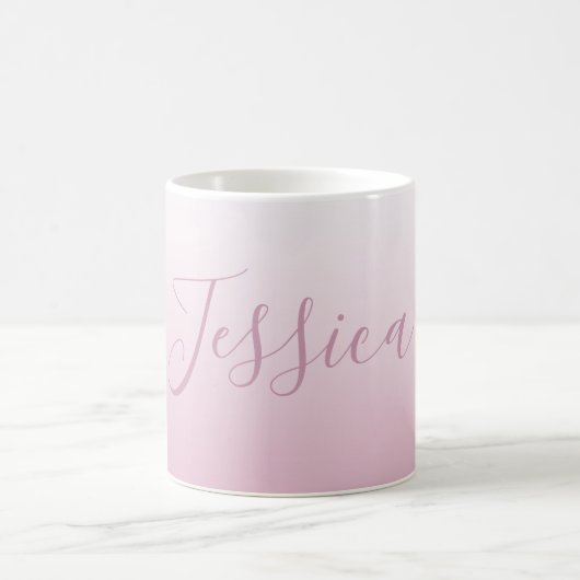 Elegantes Script & Editable Pink (beliebige Farbe) Kaffeetasse (Mittel)
