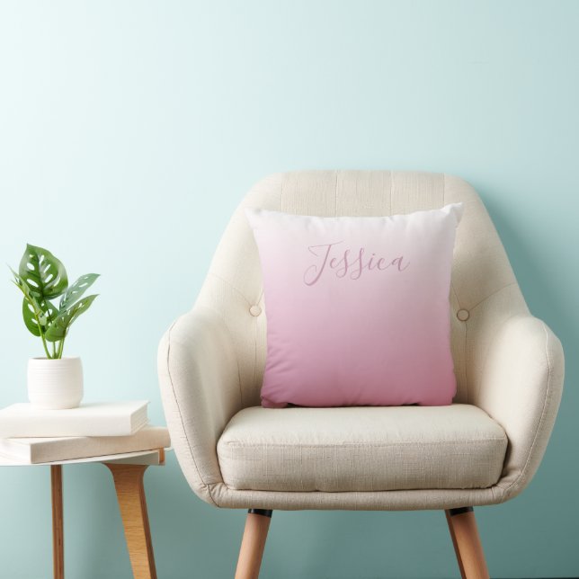 Elegantes Script & Editable Pink (beliebige Farbe) Kissen (Stuhl )