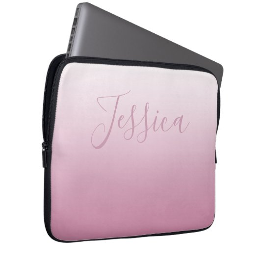 Elegantes Script & Editable Pink (beliebige Farbe) Laptopschutzhülle (Vorne Rechts)