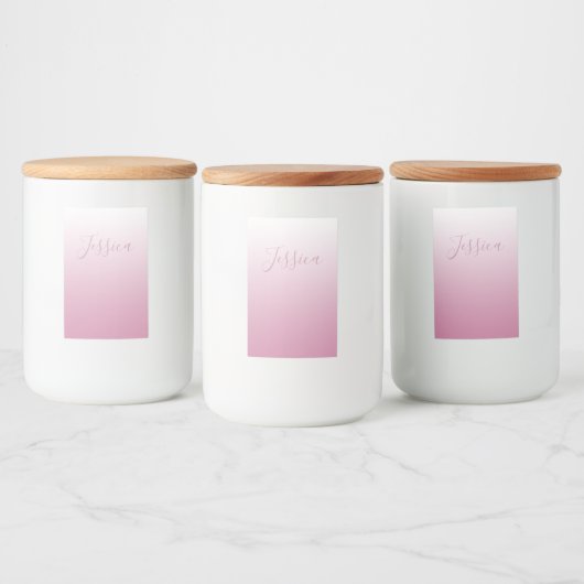 Elegantes Script & Editable Pink (beliebige Farbe) Lebensmitteletikett (Flaschen)