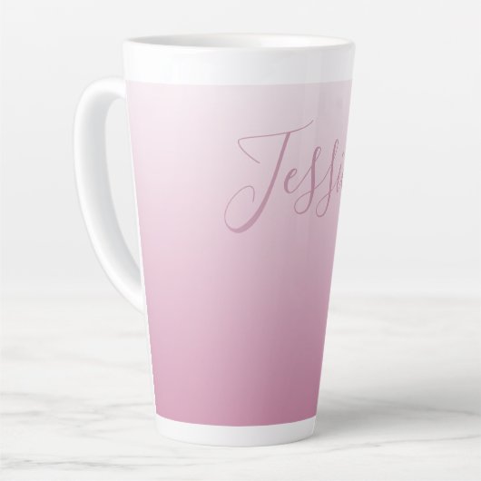 Elegantes Script & Editable Pink (beliebige Farbe) Milchtasse (Linke Ecke)