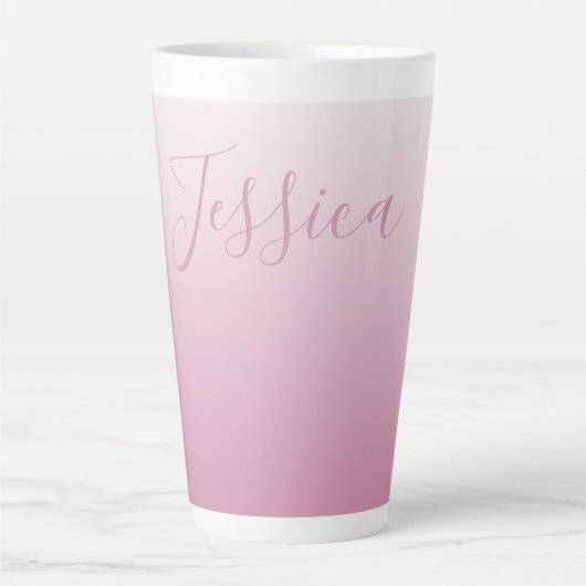 Elegantes Script & Editable Pink (beliebige Farbe) Milchtasse (Vorderseite)