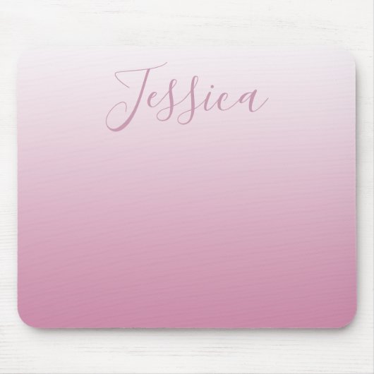 Elegantes Script & Editable Pink (beliebige Farbe) Mousepad (Vorne)