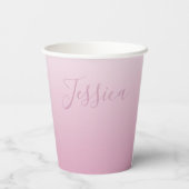Elegantes Script & Editable Pink (beliebige Farbe) Pappbecher (Rückseite)
