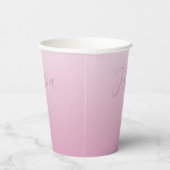 Elegantes Script & Editable Pink (beliebige Farbe) Pappbecher (Rechts)
