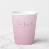 Elegantes Script & Editable Pink (beliebige Farbe) Pappbecher (Vorderseite)