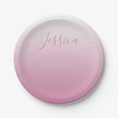 Elegantes Script & Editable Pink (beliebige Farbe) Pappteller (Vorderseite)