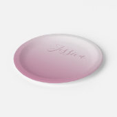 Elegantes Script & Editable Pink (beliebige Farbe) Pappteller (Schrägansicht)
