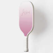 Elegantes Script & Editable Pink (beliebige Farbe) Pickleball Schläger (Links)
