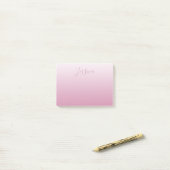 Elegantes Script & Editable Pink (beliebige Farbe) Post-it Klebezettel (Auf Schreibtisch)