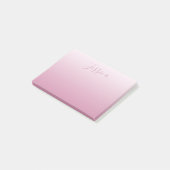 Elegantes Script & Editable Pink (beliebige Farbe) Post-it Klebezettel (angewinkelt)