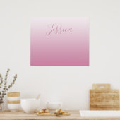 Elegantes Script & Editable Pink (beliebige Farbe) Poster (Küche)