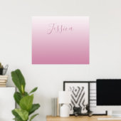 Elegantes Script & Editable Pink (beliebige Farbe) Poster (Heimbüro)