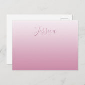 Elegantes Script & Editable Pink (beliebige Farbe) Postkarte (Vorne/Hinten)