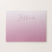 Elegantes Script & Editable Pink (beliebige Farbe) Puzzle (Horizontal)