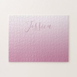 Elegantes Script & Editable Pink (beliebige Farbe) Puzzle