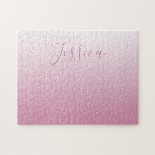 Elegantes Script & Editable Pink (beliebige Farbe) Puzzle (Horizontal)