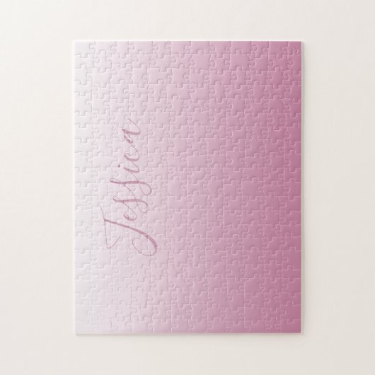 Elegantes Script & Editable Pink (beliebige Farbe) Puzzle (Vertikal)