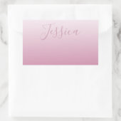Elegantes Script & Editable Pink (beliebige Farbe) Rechteckiger Aufkleber (Tasche)