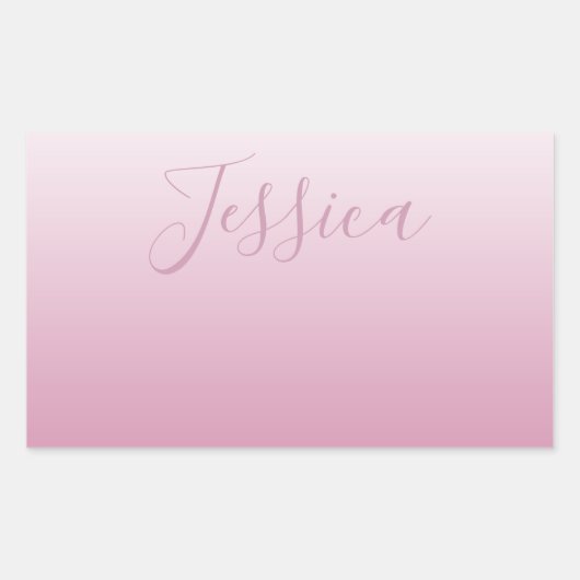 Elegantes Script & Editable Pink (beliebige Farbe) Rechteckiger Aufkleber (Vorderseite)