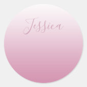 Elegantes Script & Editable Pink (beliebige Farbe) Runder Aufkleber (Vorderseite)