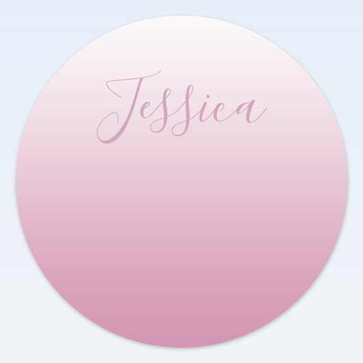 Elegantes Script & Editable Pink (beliebige Farbe) Runder Aufkleber