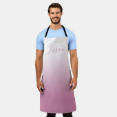 Elegantes Script & Editable Pink (beliebige Farbe) Schürze (Getragen)