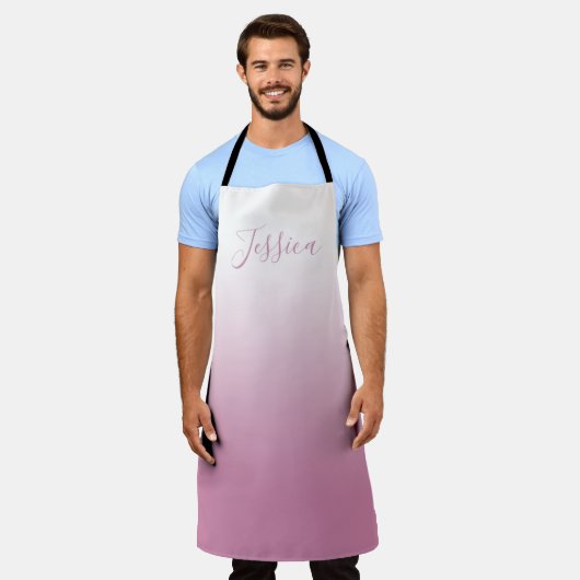 Elegantes Script & Editable Pink (beliebige Farbe) Schürze (Getragen)