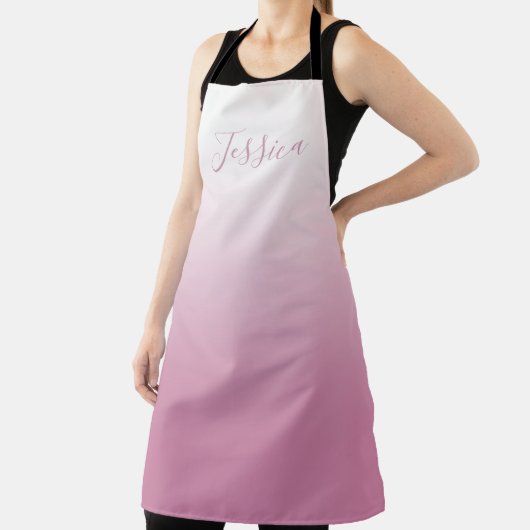 Elegantes Script & Editable Pink (beliebige Farbe) Schürze (InSitu)