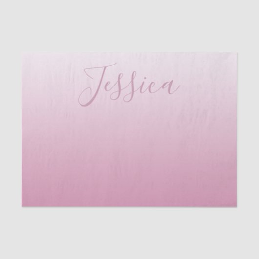 Elegantes Script & Editable Pink (beliebige Farbe) Seidenpapier (Vorderseite)