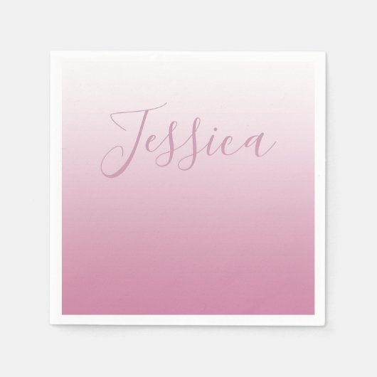 Elegantes Script & Editable Pink (beliebige Farbe) Serviette (Vorderseite)