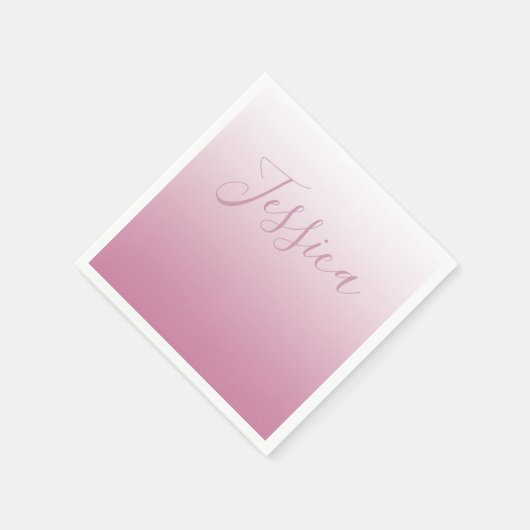 Elegantes Script & Editable Pink (beliebige Farbe) Serviette (Ecke)