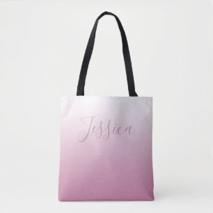 Elegantes Script & Editable Pink (beliebige Farbe) Tasche