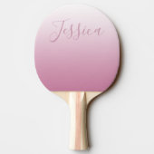 Elegantes Script & Editable Pink (beliebige Farbe) Tischtennis Schläger (Rückseite)
