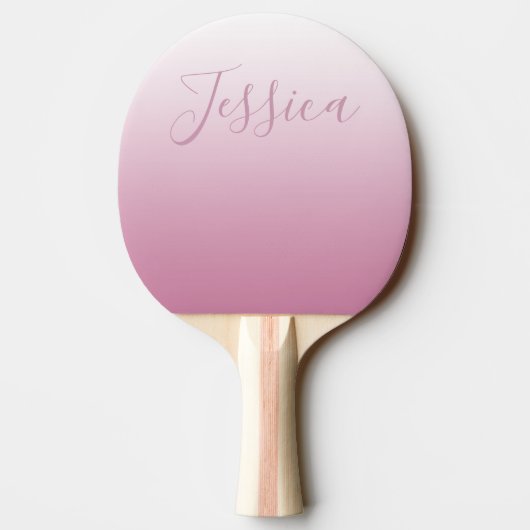 Elegantes Script & Editable Pink (beliebige Farbe) Tischtennis Schläger (Rückseite)