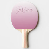 Elegantes Script & Editable Pink (beliebige Farbe) Tischtennis Schläger (Vorderseite)