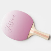 Elegantes Script & Editable Pink (beliebige Farbe) Tischtennis Schläger (Seitenansicht)