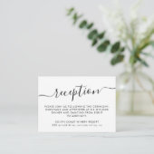 Elegantes Script Einfache Minimalistische Hochzeit Begleitkarte (Stehend Vorderseite)