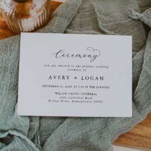 Elegantes Script Einfache private Hochzeit Begleitkarte