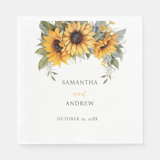 Elegantes Script - Einladung zur Hochzeit von Sonn Serviette (Vorderseite)