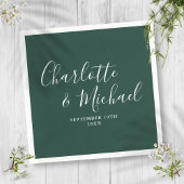 Elegantes Script Emerald Green Minimalistisch Serviette