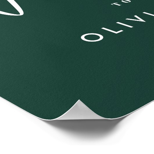 Elegantes Script Emerald Green Wedding Welcome Sig Poster (Ecke)