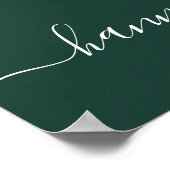 Elegantes Script Emerald Green Wedding Welcome Sig Poster (Ecke)