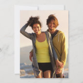 Elegantes Script Engagement Party Foto Einladung (Rückseite)