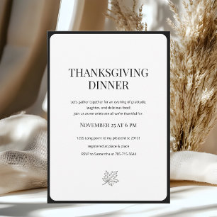 Elegantes Script Erntedank Dinner Einladung